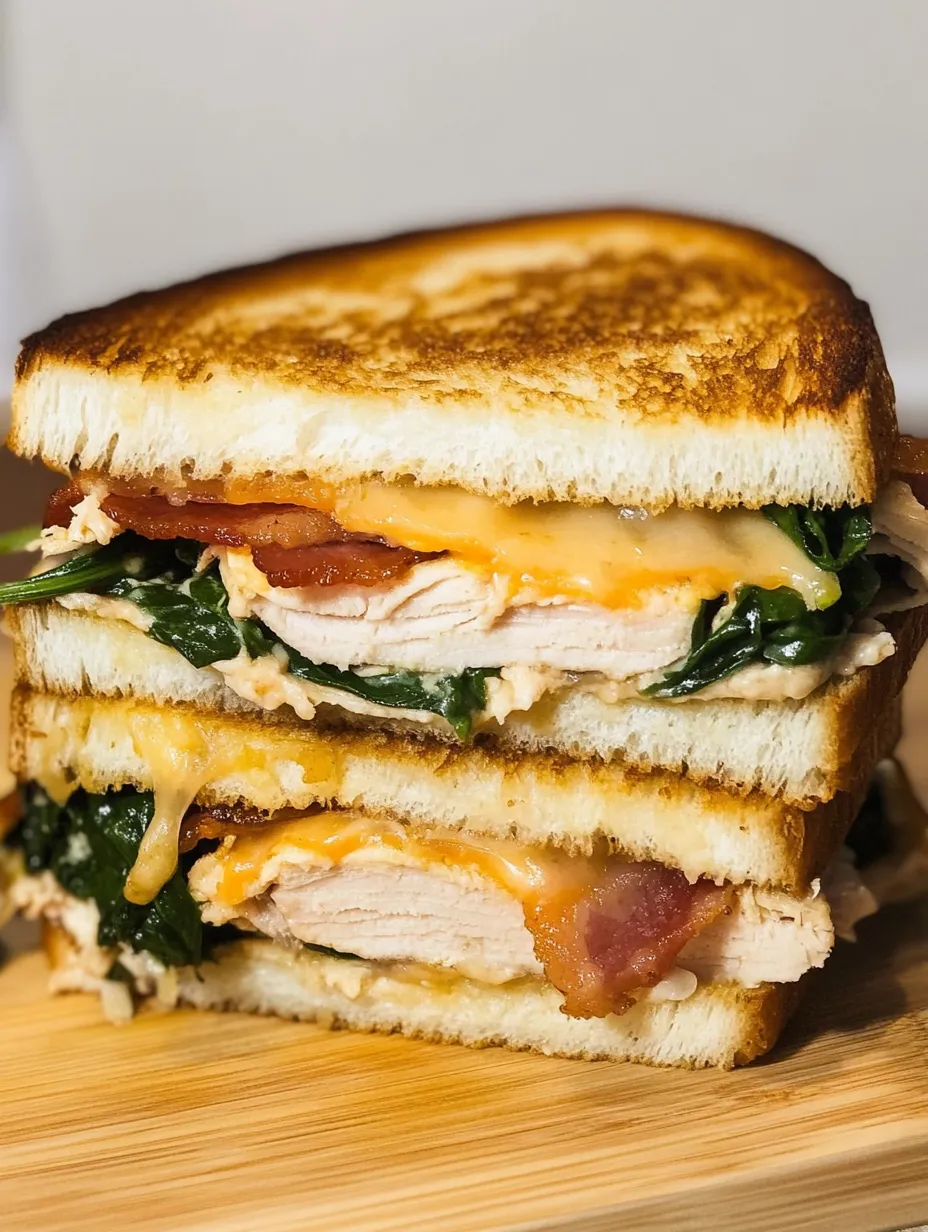 Turkey Melt with Cheddar, Spinach, and Bacon