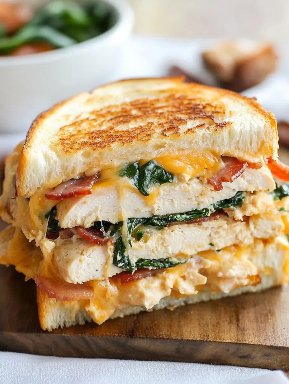 Turkey Melt with Cheddar, Spinach, and Bacon Recipe