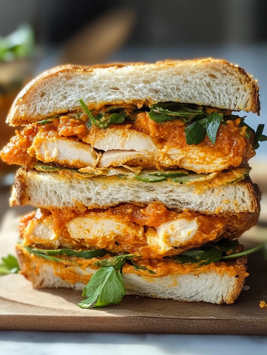 Sweet Crunchy Chicken Romesco Sandwich