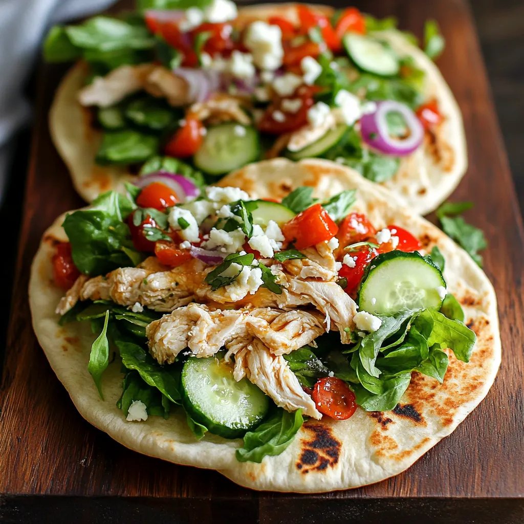 Chicken Hummus Naan Wraps