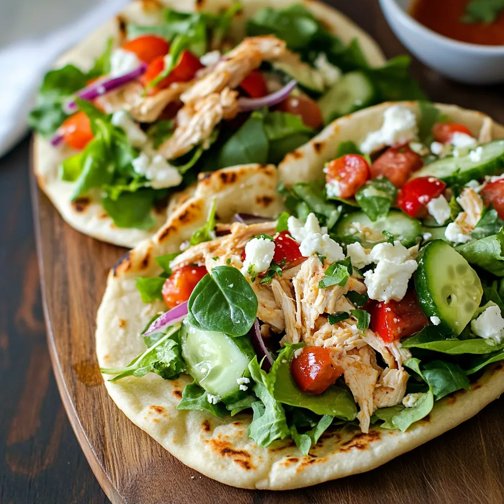 Sweet Chicken Hummus Naan Wraps