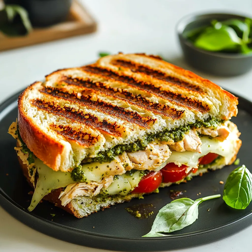 Delicious Loaded Chicken Pesto Panini