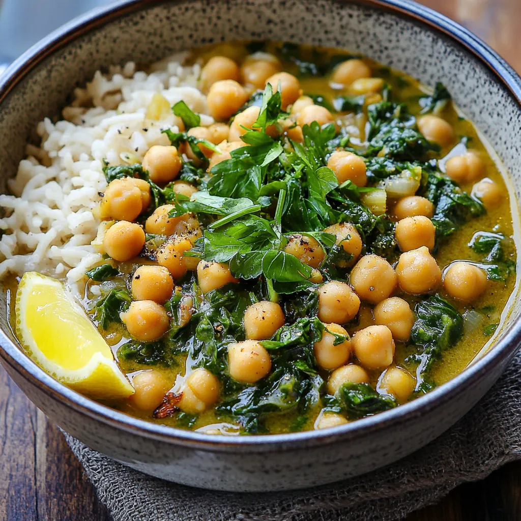 Delicious Chickpea, Spinach and Herb Stew