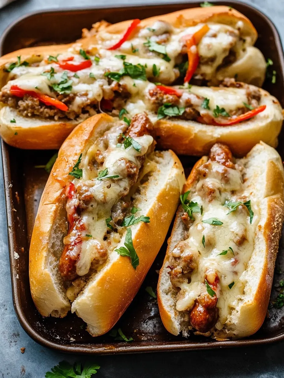 Sheet Pan Italian Sausage Heros with Honey Mustard Recipe