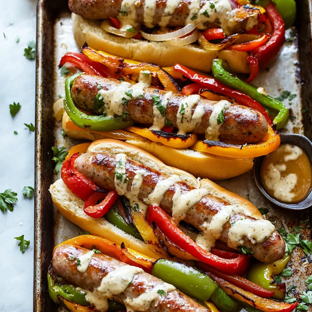 Best Sheet Pan Italian Sausage Heros with Honey Mustard