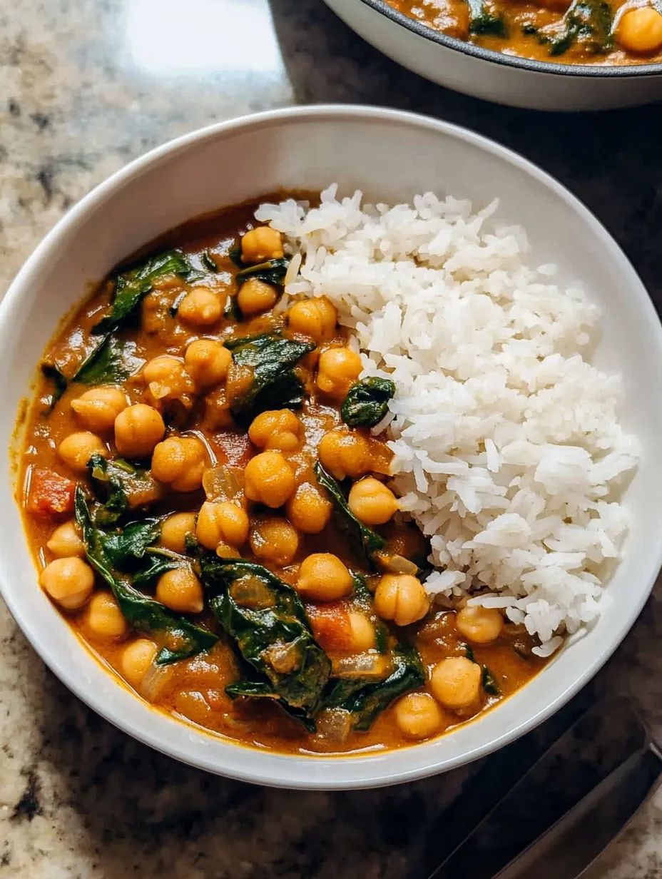 Steph’s Chickpea Curry with Spinach and Rice Recipe