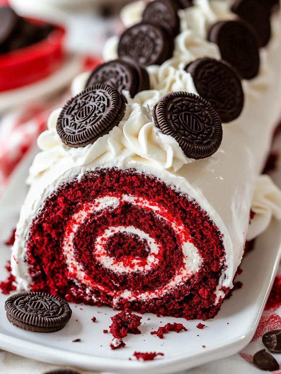 Sweet Red Velvet Oreo Cake Roll Explosion