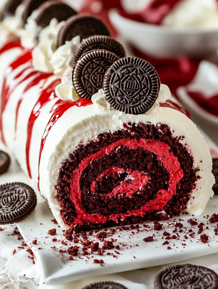 Delicious Red Velvet Oreo Cake Roll Explosion