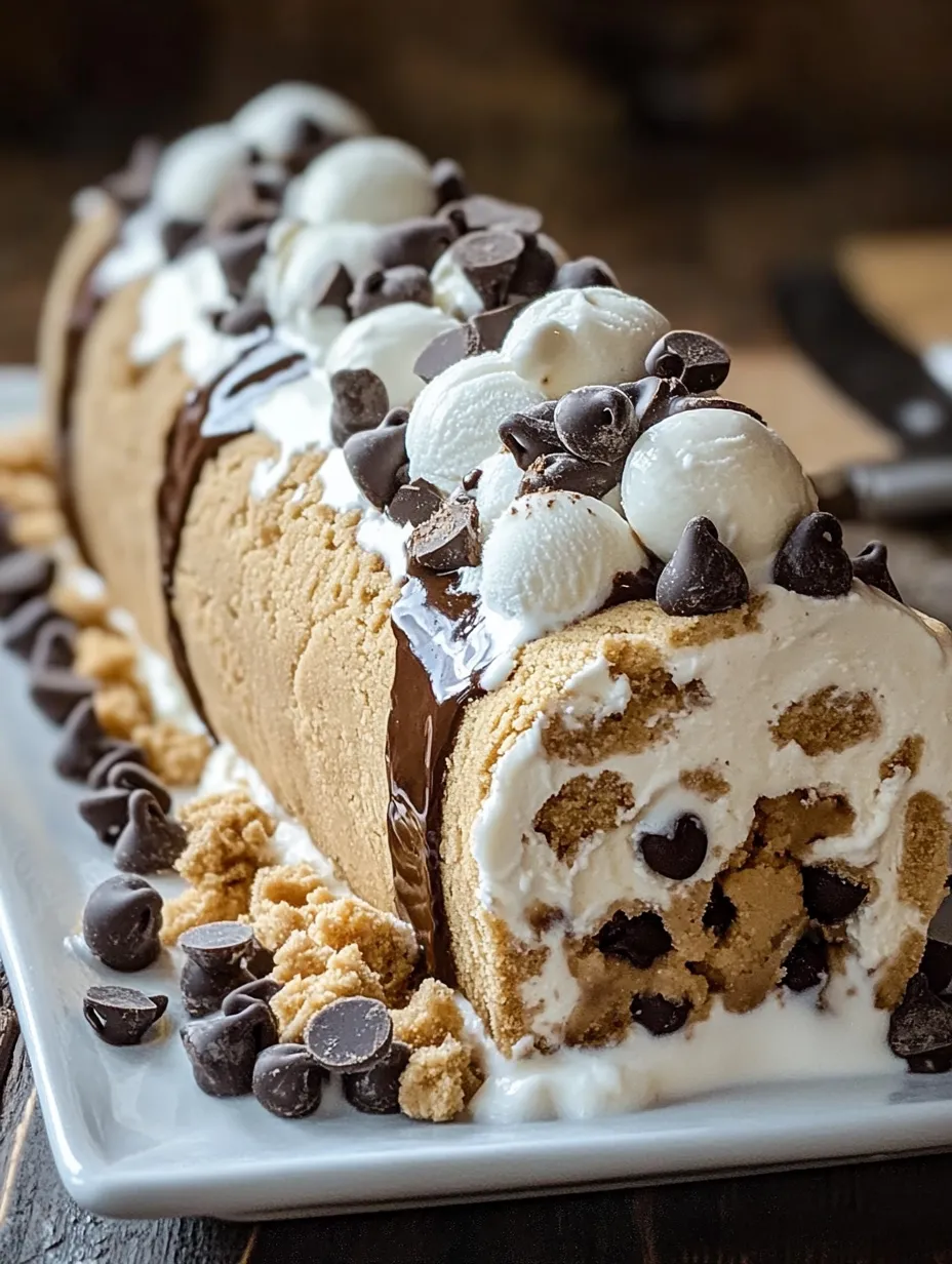 Smores Explosion Cookie Dough Ice Cream Roll