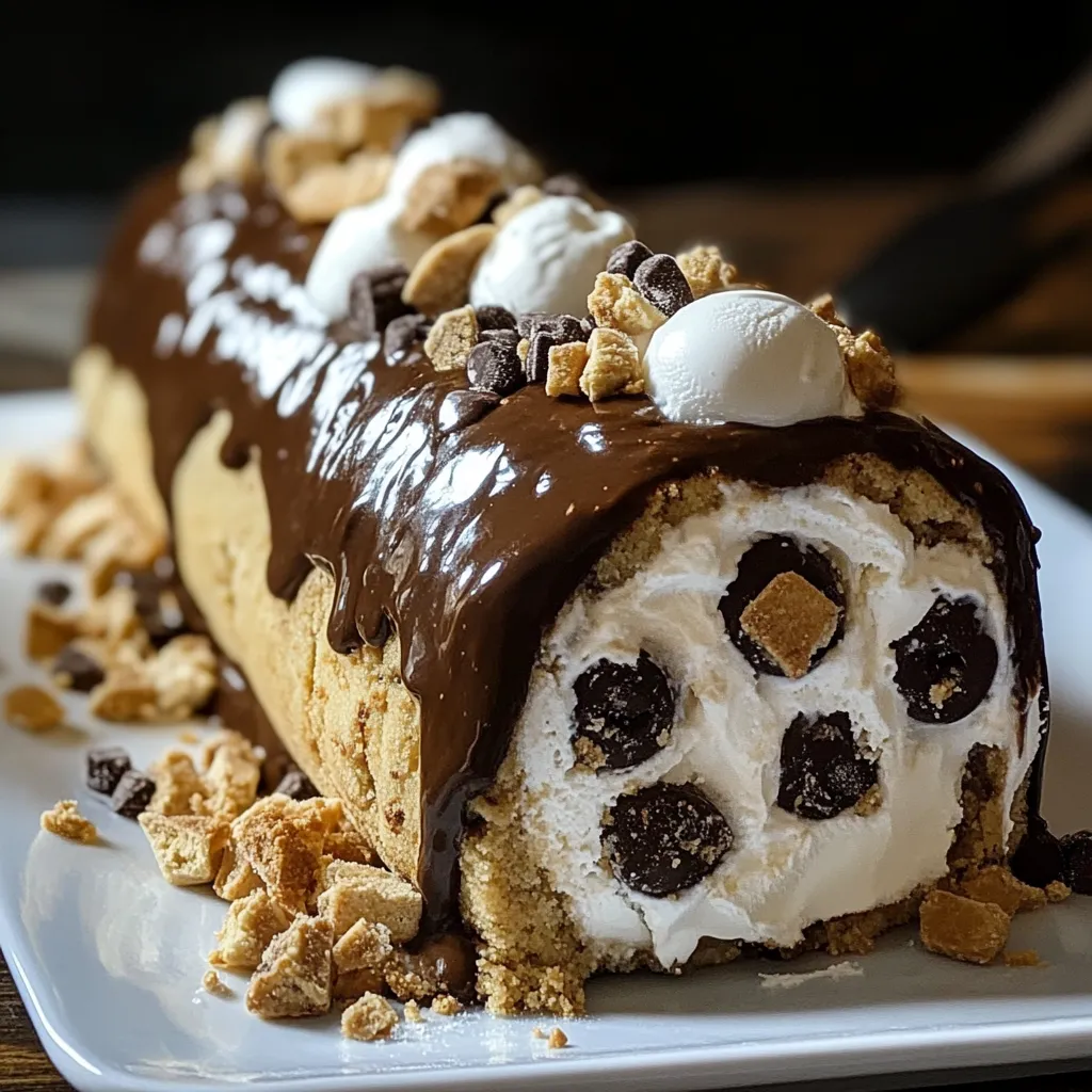 Smores Explosion Cookie Dough Ice Cream Roll Recipe