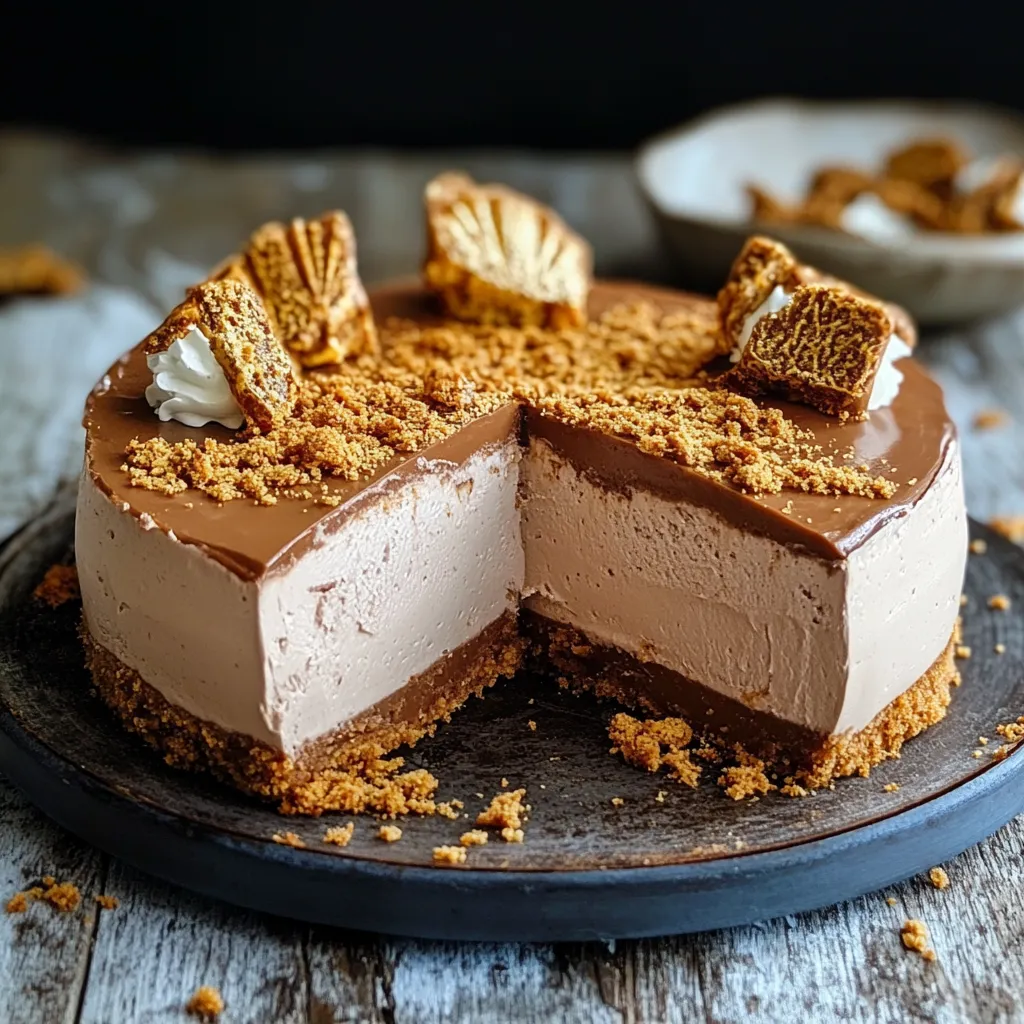 Biscoff and Nutella No-Bake Cheesecake