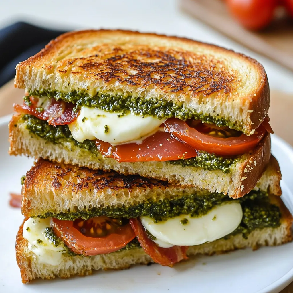 Delicious Pesto Grilled Cheese Sandwich