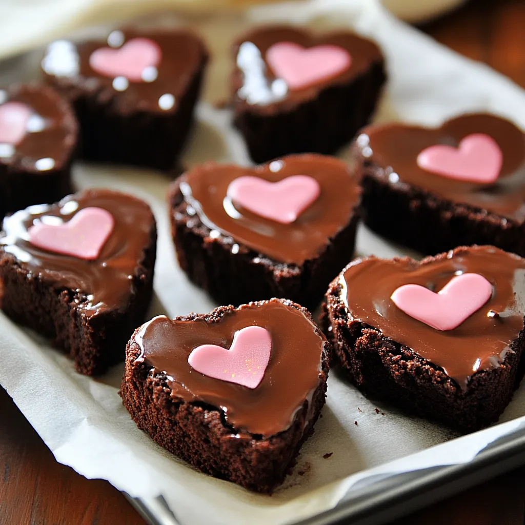 Chocolate Dipped Brownie Hearts