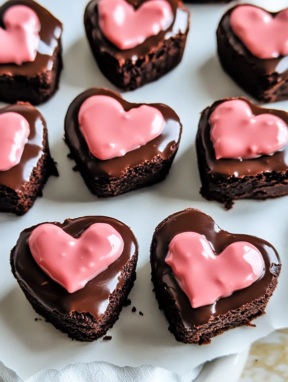 Chocolate Dipped Brownie Hearts Recipe