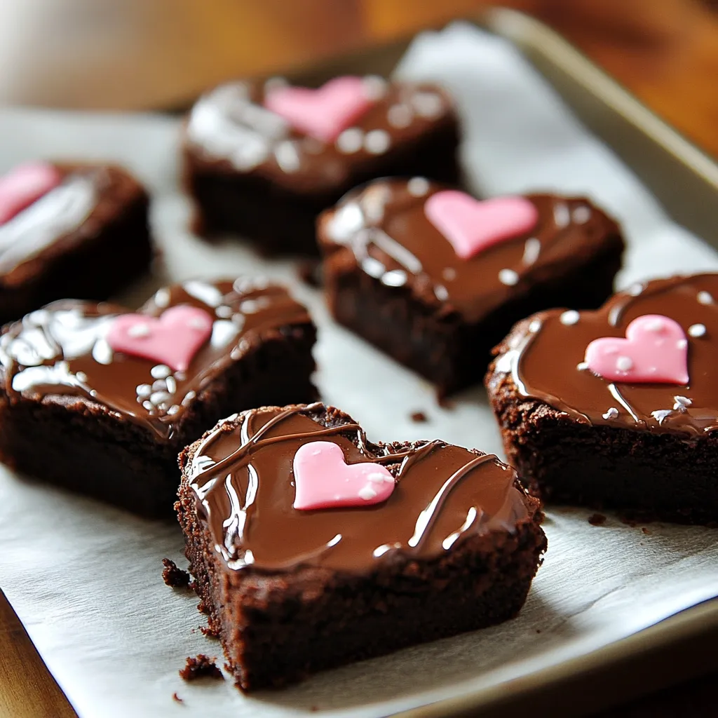 Delicious Chocolate Dipped Brownie Hearts