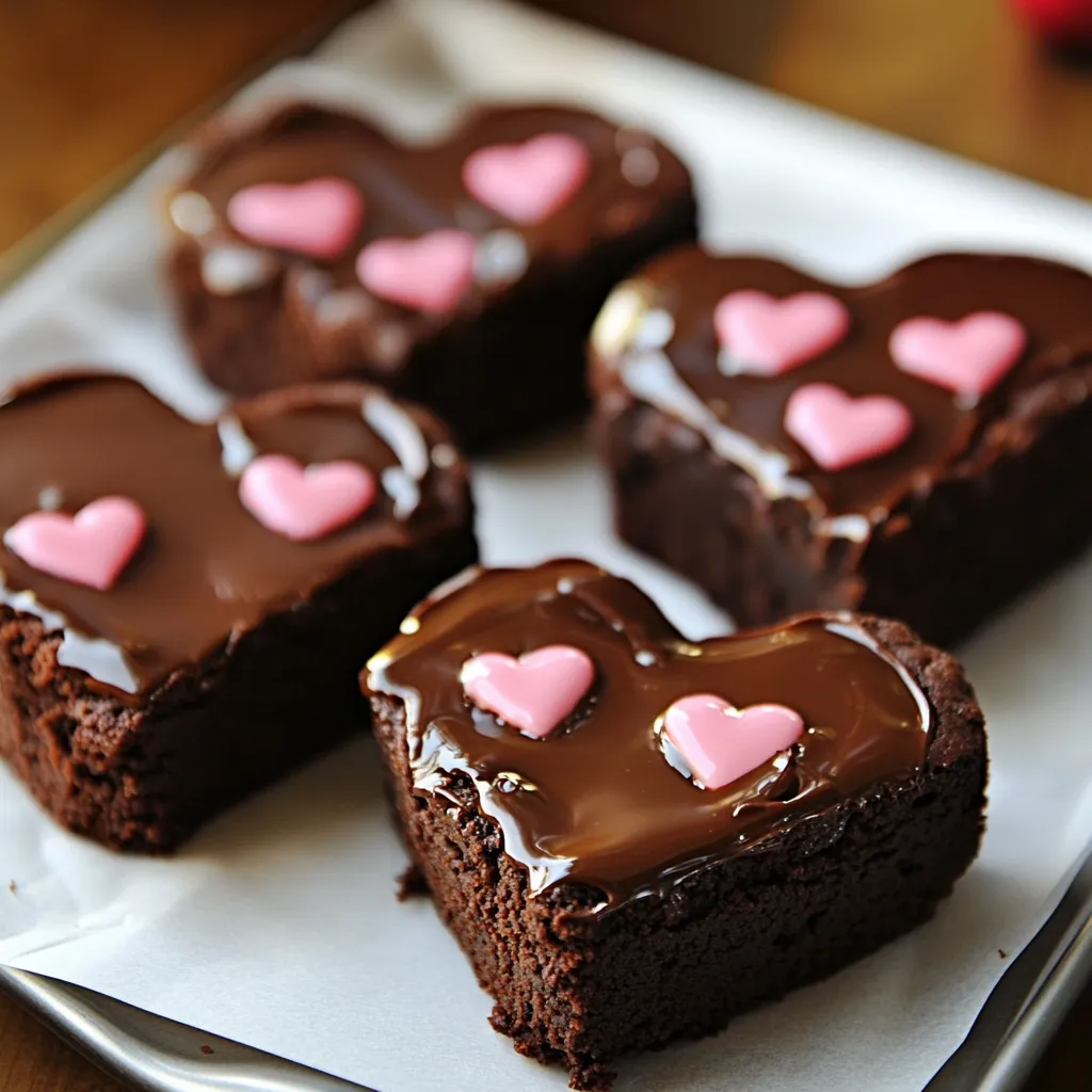 Sweet Chocolate Dipped Brownie Hearts