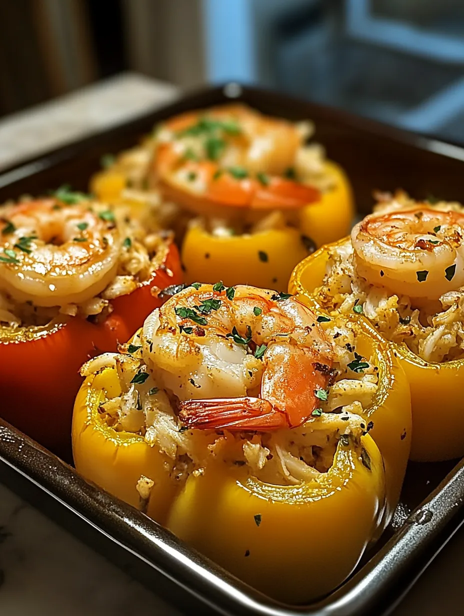 Crab and Shrimp Stuffed Bell Peppers Recipe