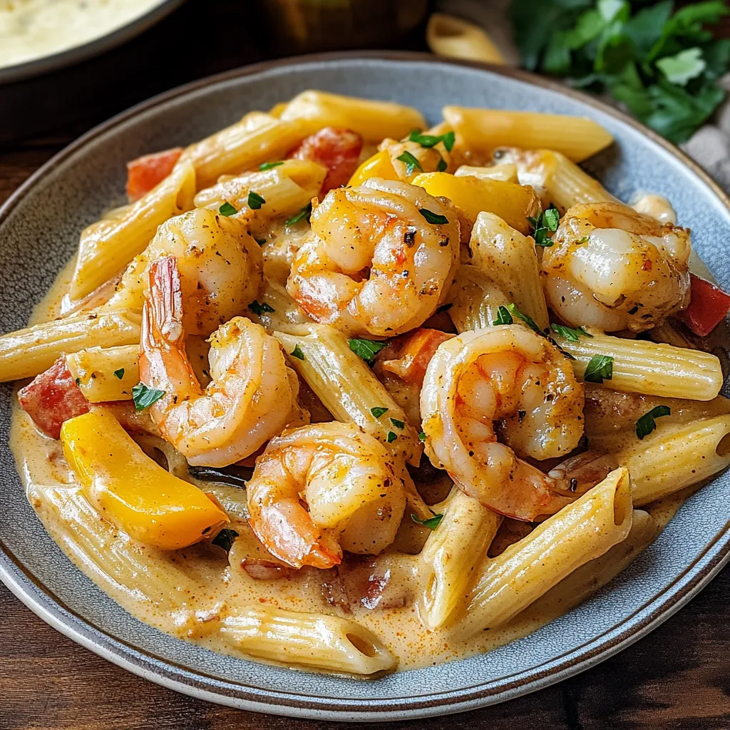 Delicious Creamy Jamaican Shrimp Rasta Pasta