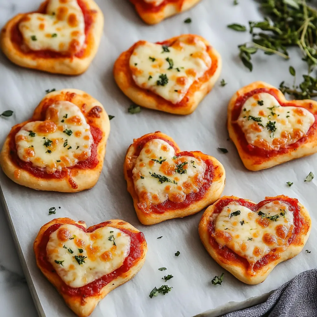 Delicious Mini Heart Pizzas