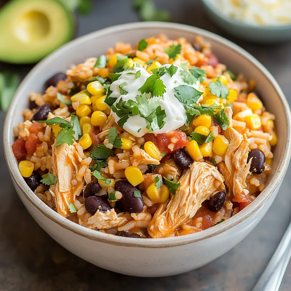 Best Slow-Cooker Chicken Burrito Bowls