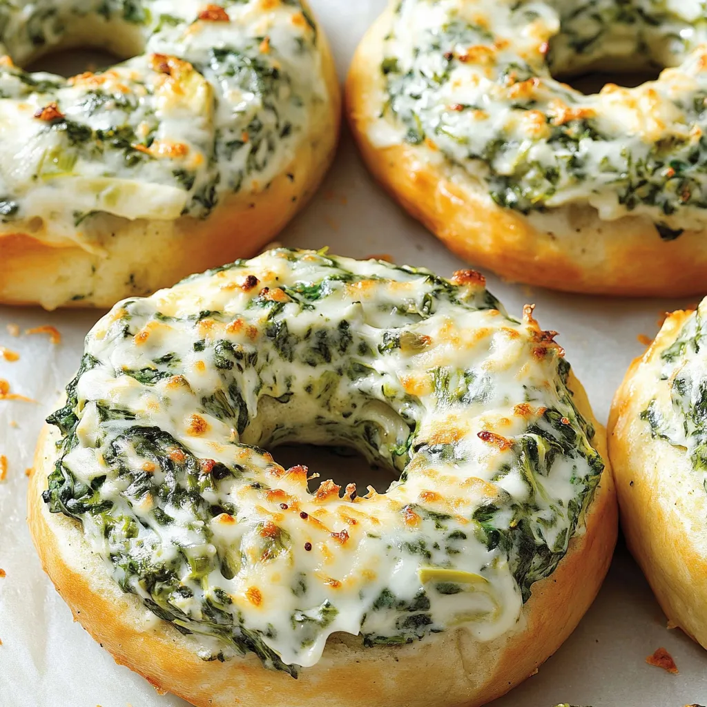 Best Cheesy Spinach-Artichoke Bagels