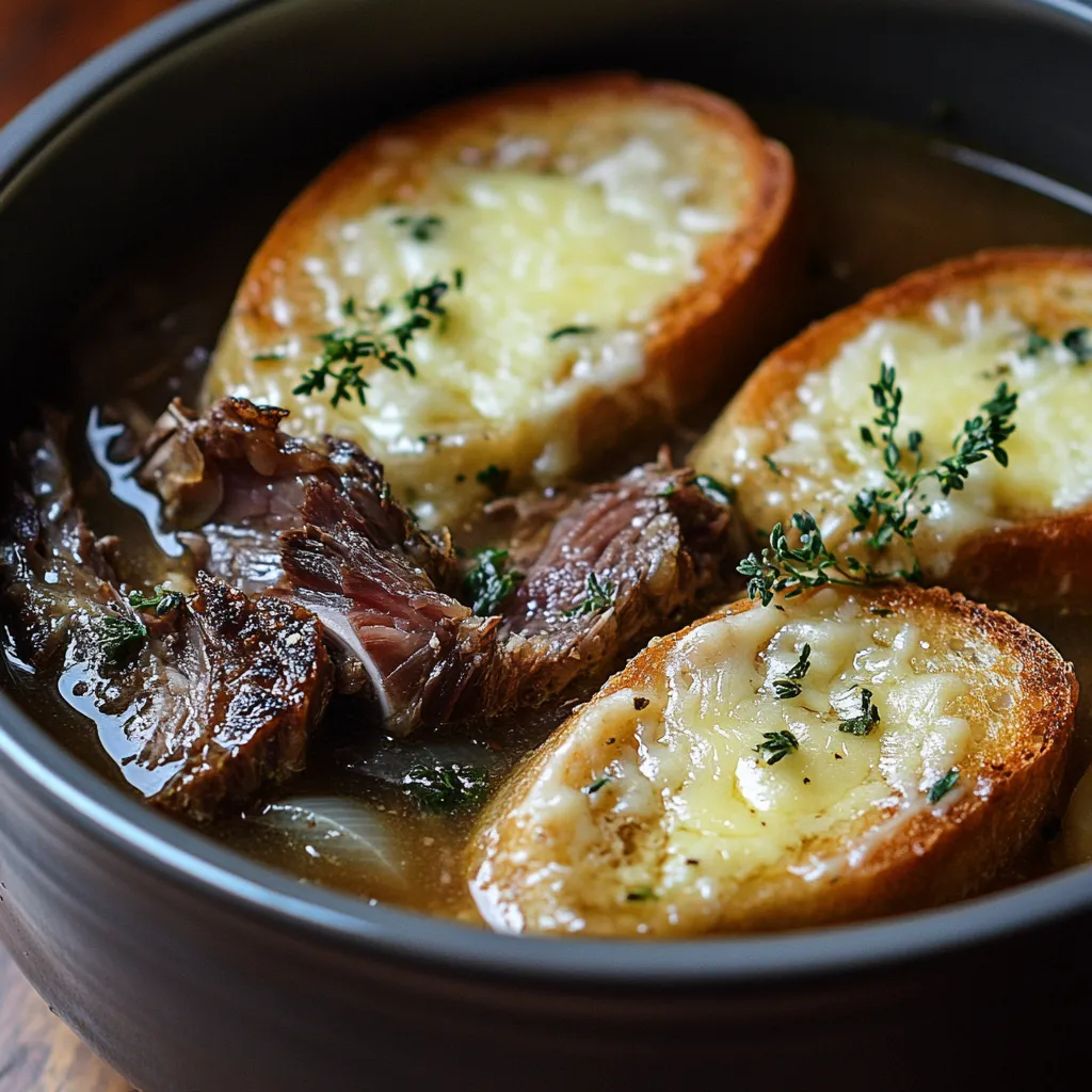 French Onion Short Rib Soup with Gruyère Toast