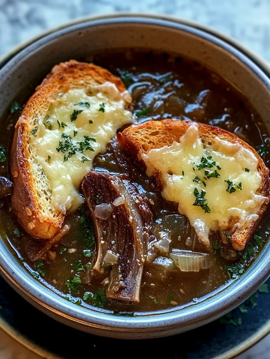 French Onion Short Rib Soup with Gruyère Toast Recipe