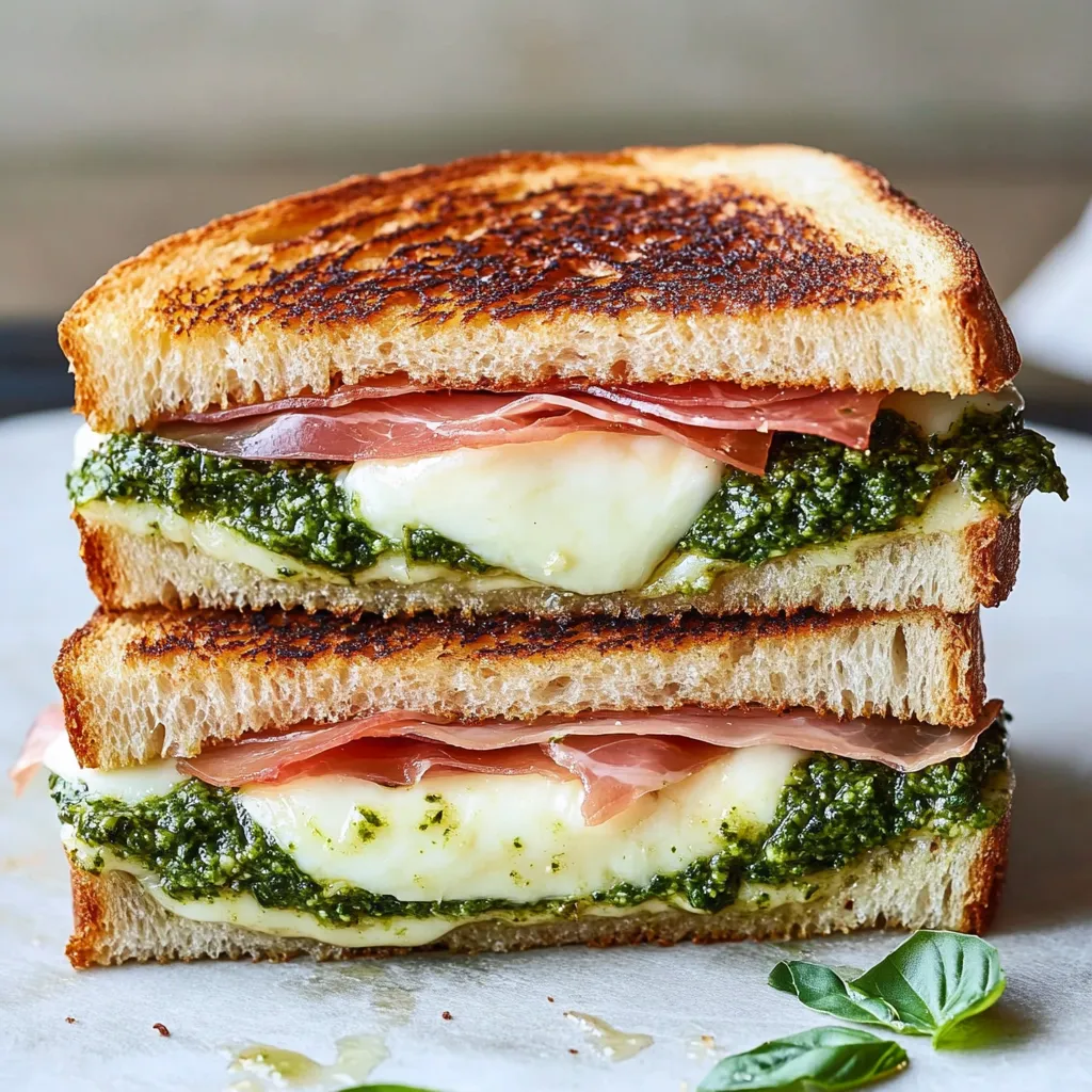 Best Pesto Prosciutto Grilled Cheese