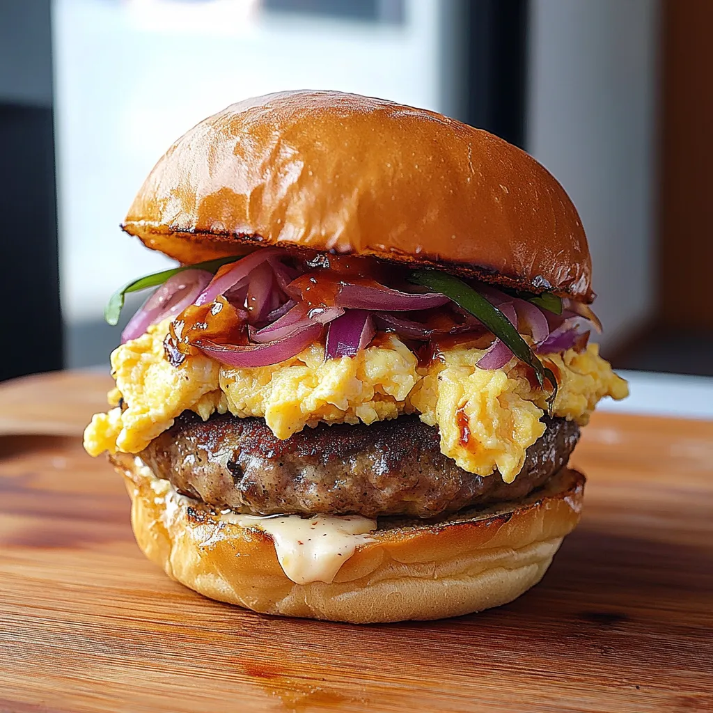 Delicious Scrambled Egg Burger