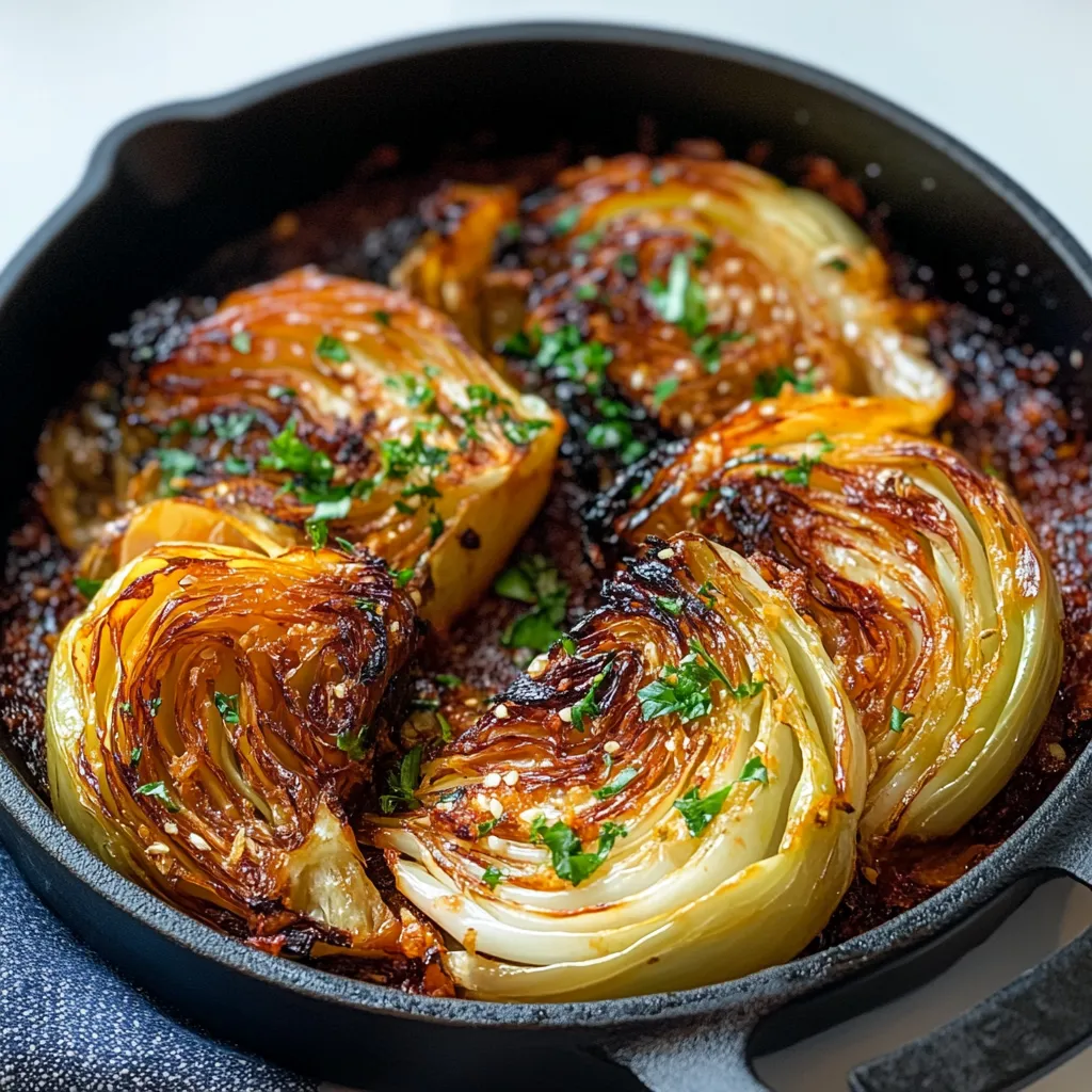 Delicious Buldak Fire Cabbage (Roasted Cabbage Wedges)