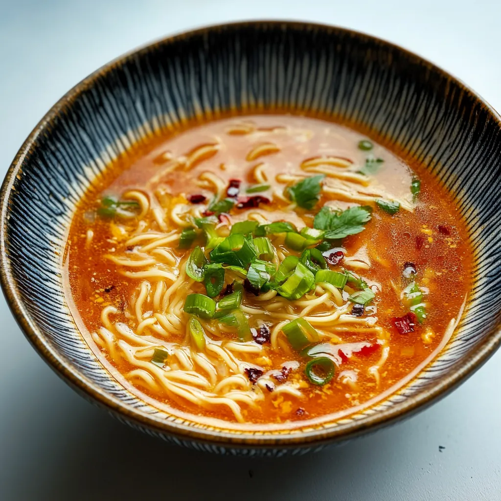 Delicious Tomato Egg Drop Noodle Soup (10 Minutes)