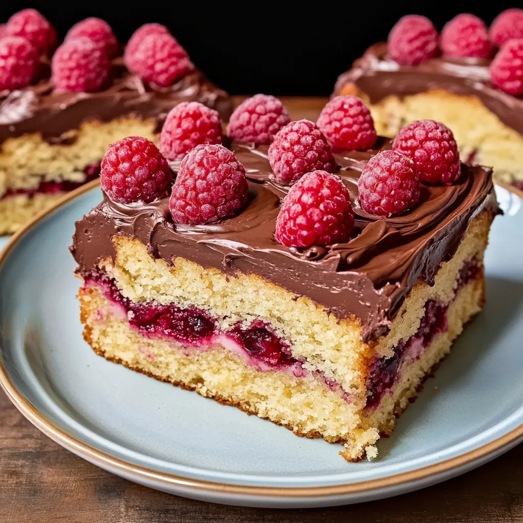 Raspberry Snack Cake with Salted Milk Chocolate Frosting