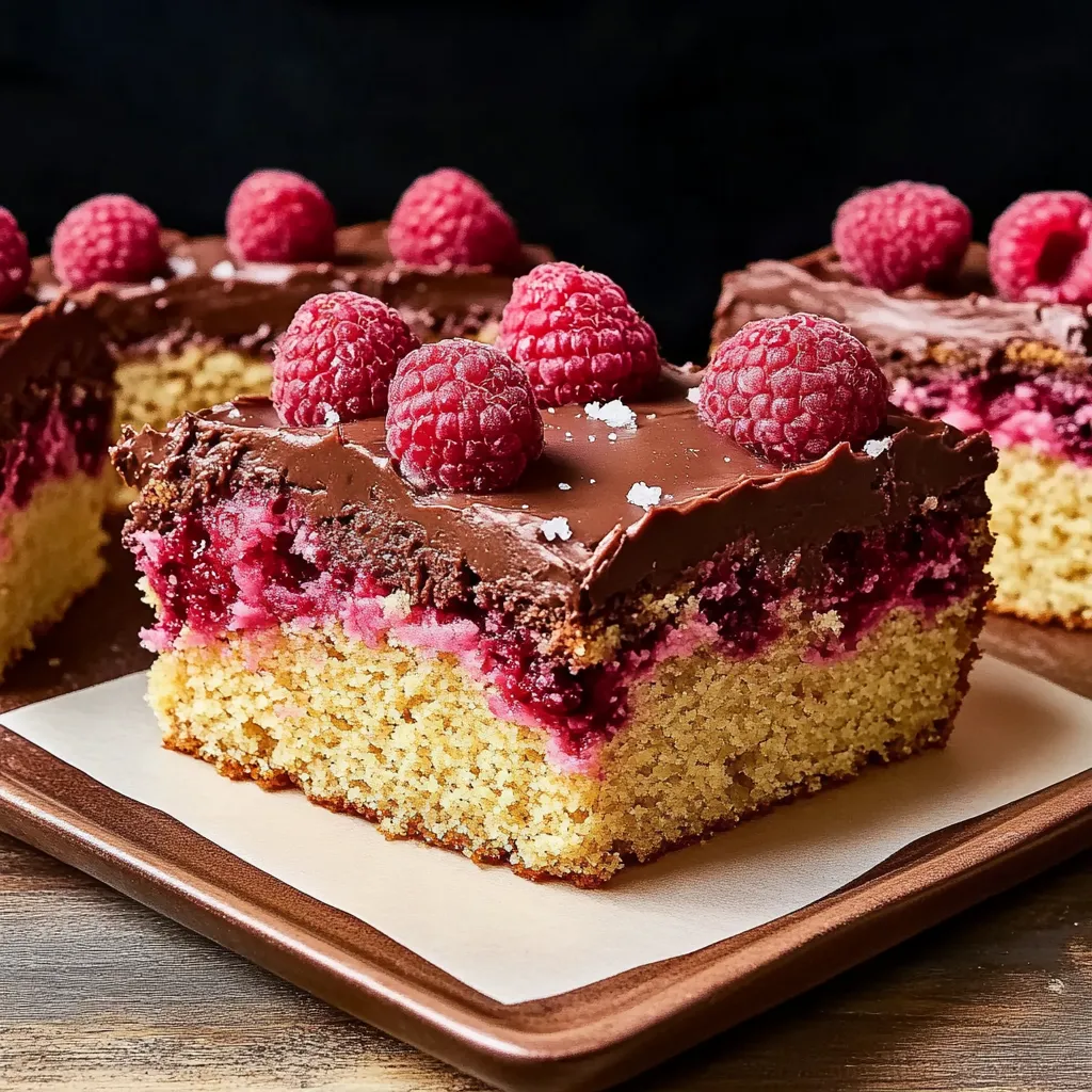 Delicious Raspberry Snack Cake with Salted Milk Chocolate Frosting