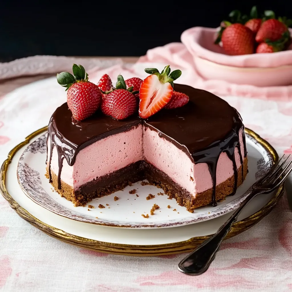 Delicious Chocolate-Covered Strawberry Cheesecake