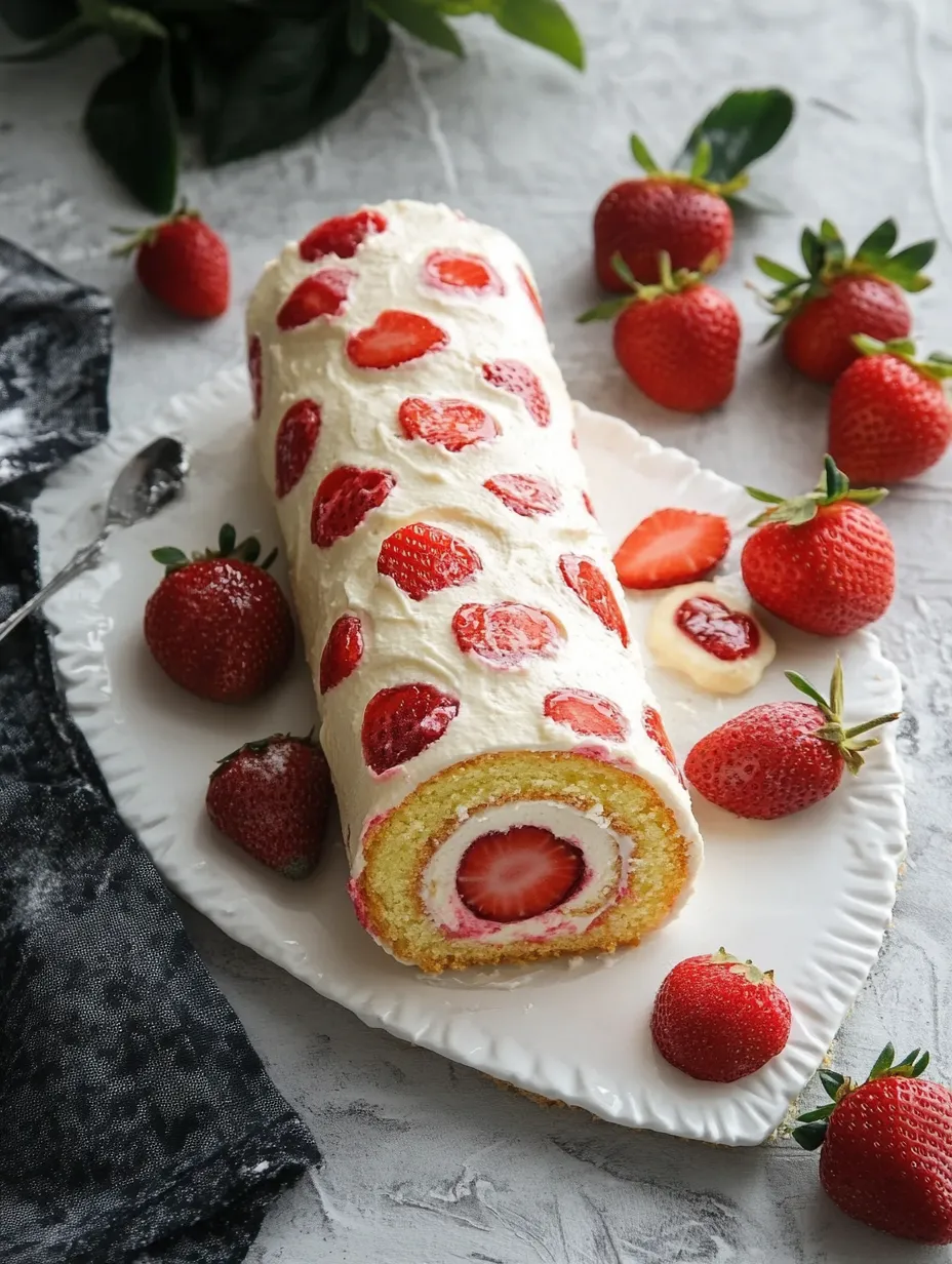 Valentine’s Day Strawberry Roll Cake Recipe