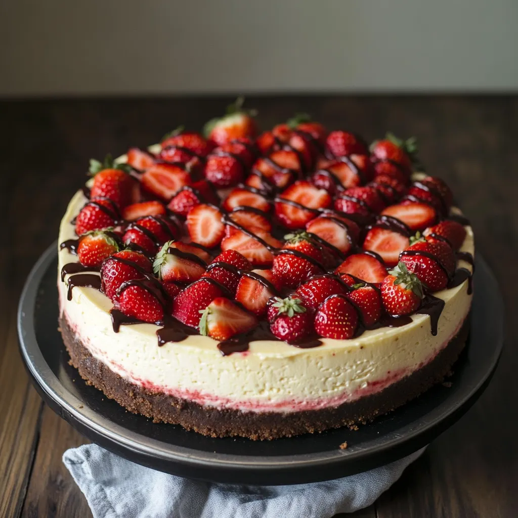 Sweet Chocolate Covered Strawberry Cheesecake