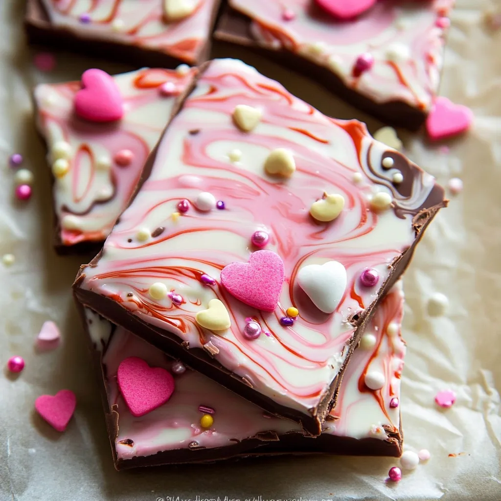 Delicious Sweetheart Swirl Valentine’s Day Bark