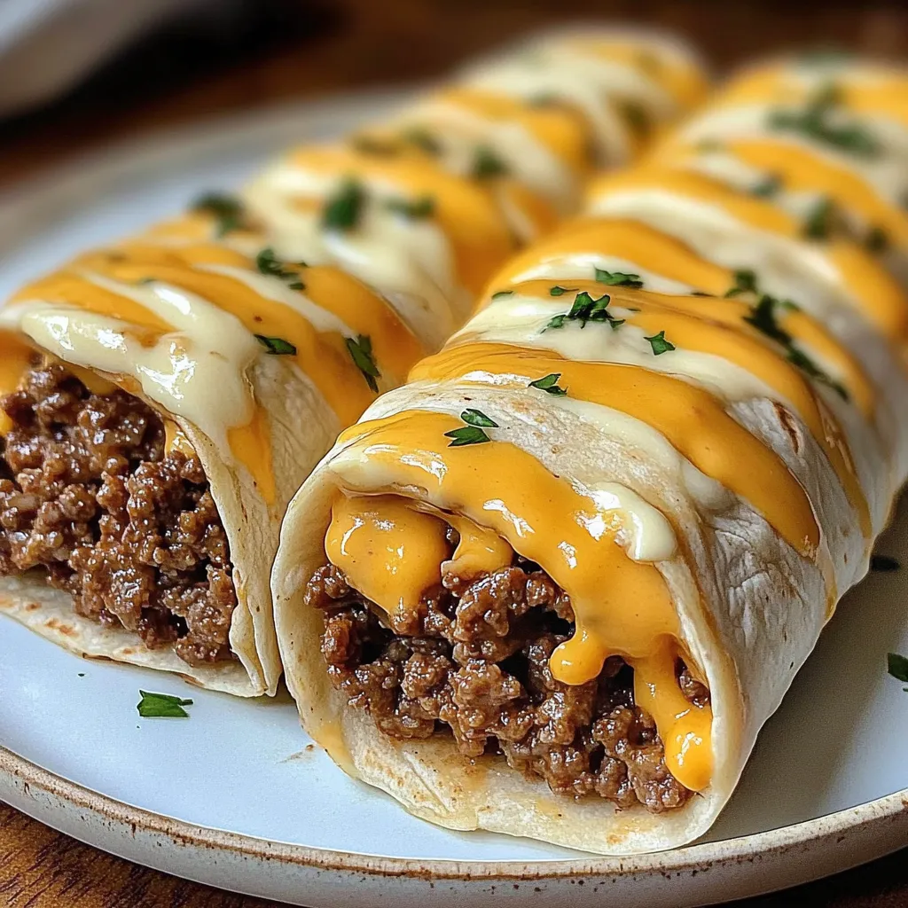 Best Cheesy Ground Beef Delight Wrap with Creamy Sauce