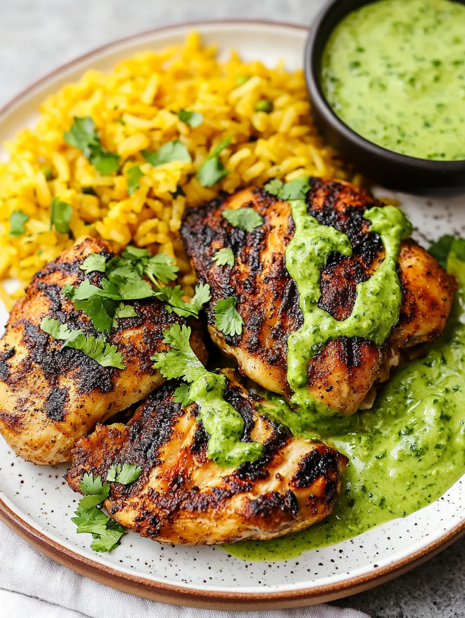 Peruvian Chicken and Rice with Green Sauce Recipe