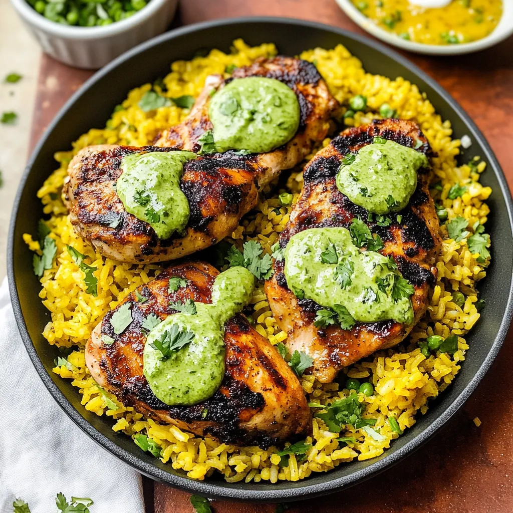 Best Peruvian Chicken and Rice with Green Sauce