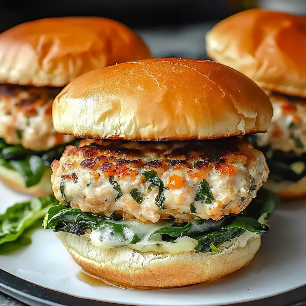 Best White Cheddar and Spinach Chicken Burgers