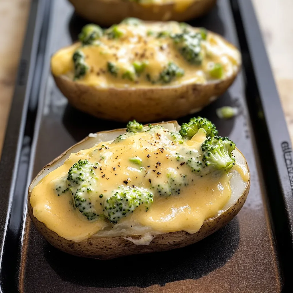 Best Cheesy Baked Potatoes with Broccoli Cheese Sauce