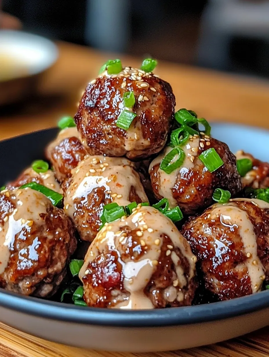 Korean BBQ Meatballs with Spicy Mayo Dip Recipe