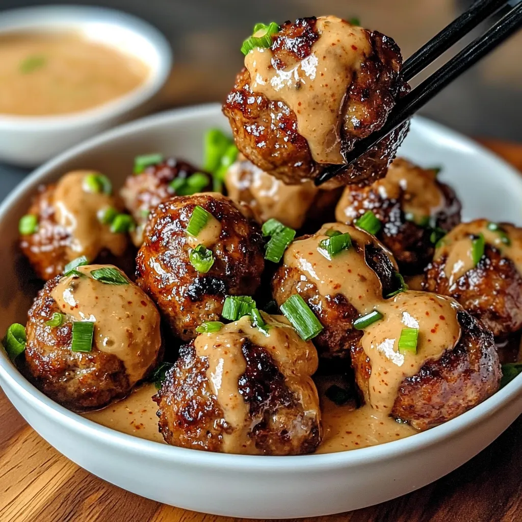 Delicious Korean BBQ Meatballs with Spicy Mayo Dip