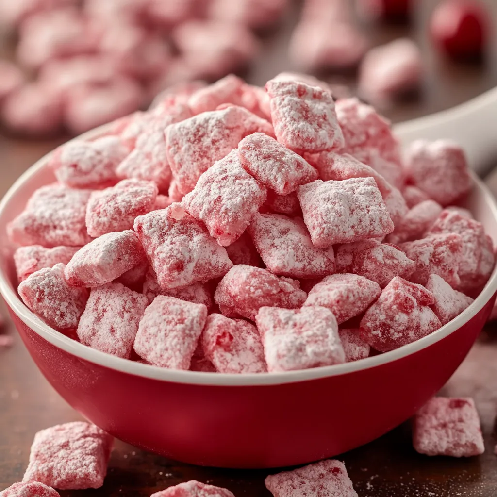 Delicious Cherry Cheesecake Puppy Chow