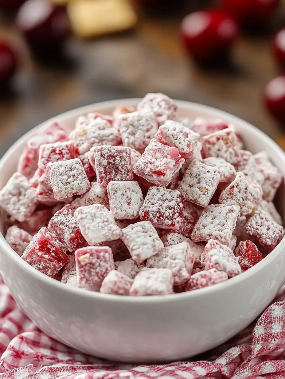 Sweet Cherry Cheesecake Puppy Chow