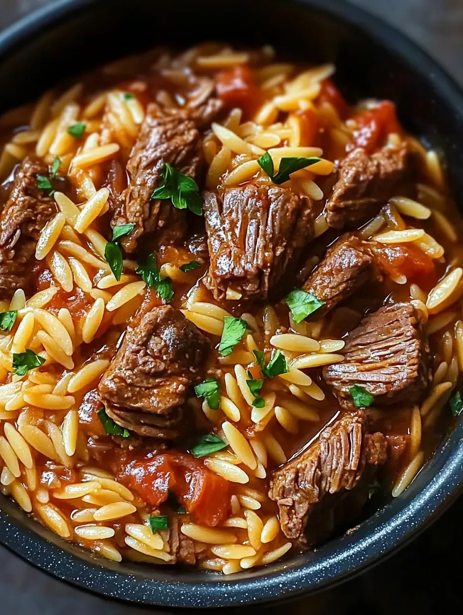 Beef Giouvetsi (Greek Beef Orzo Pasta)