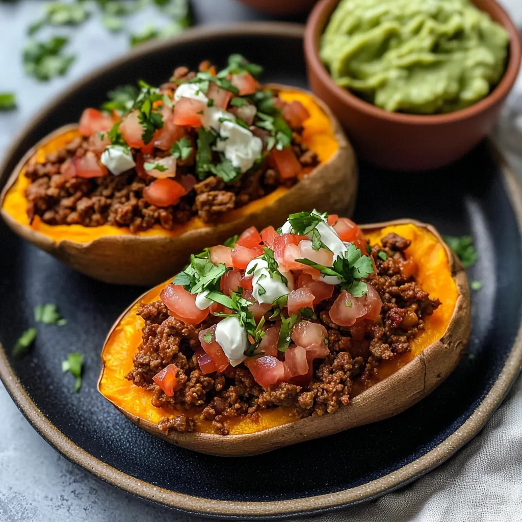 Delicious Taco Stuffed Sweet Potatoes