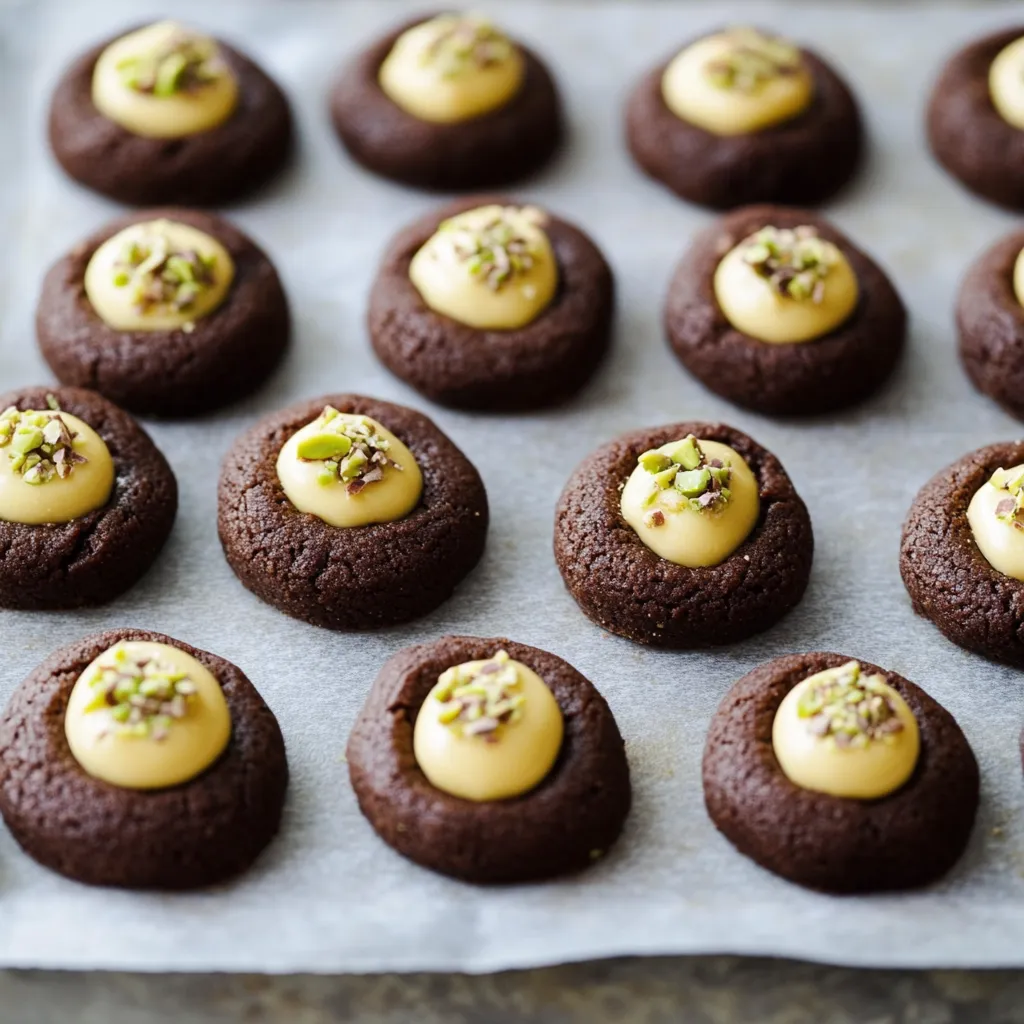 Chocolate Pistachio Cream Thumbprints