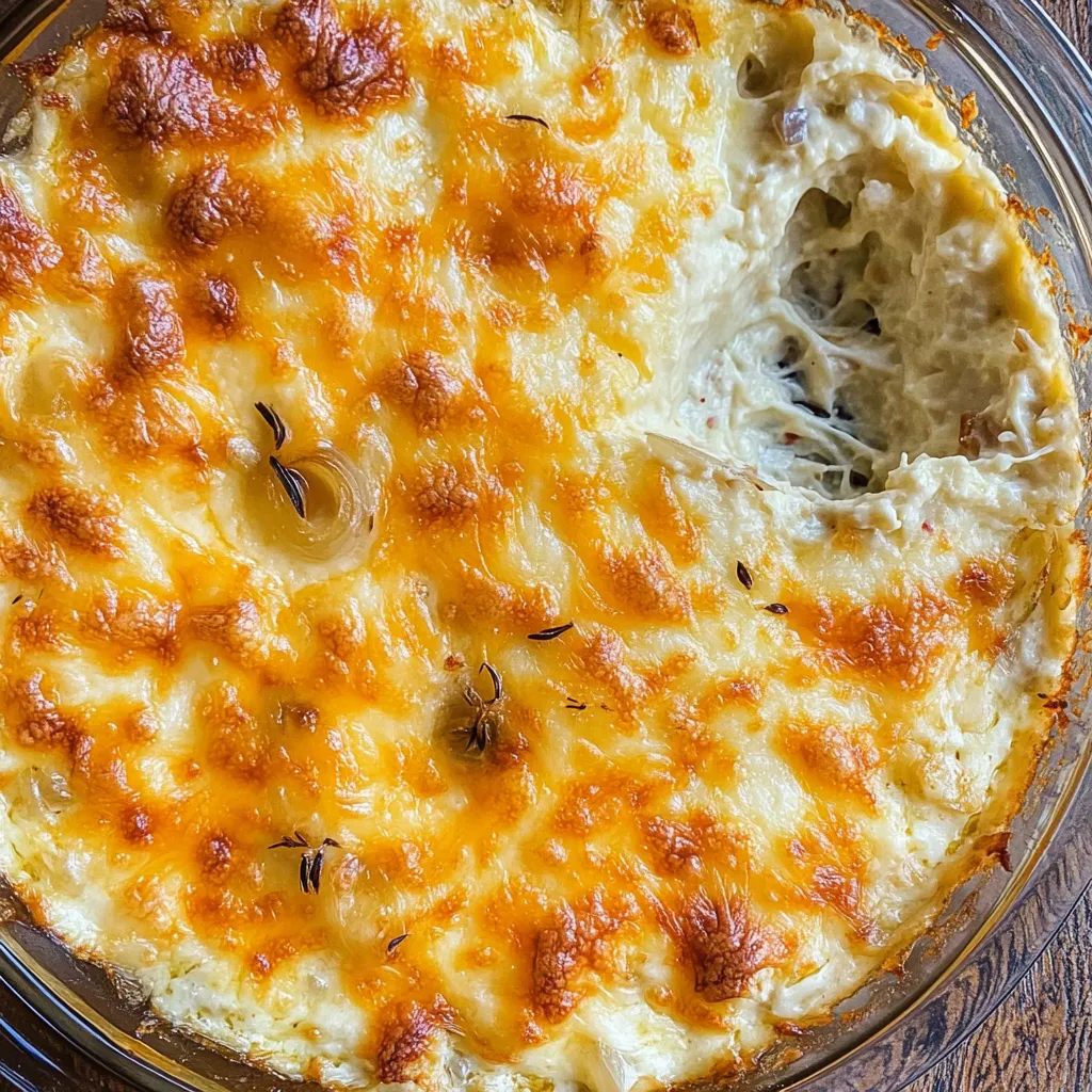 Delicious Creamy Baked Double Cheese and Onion Dip (gluten-free)